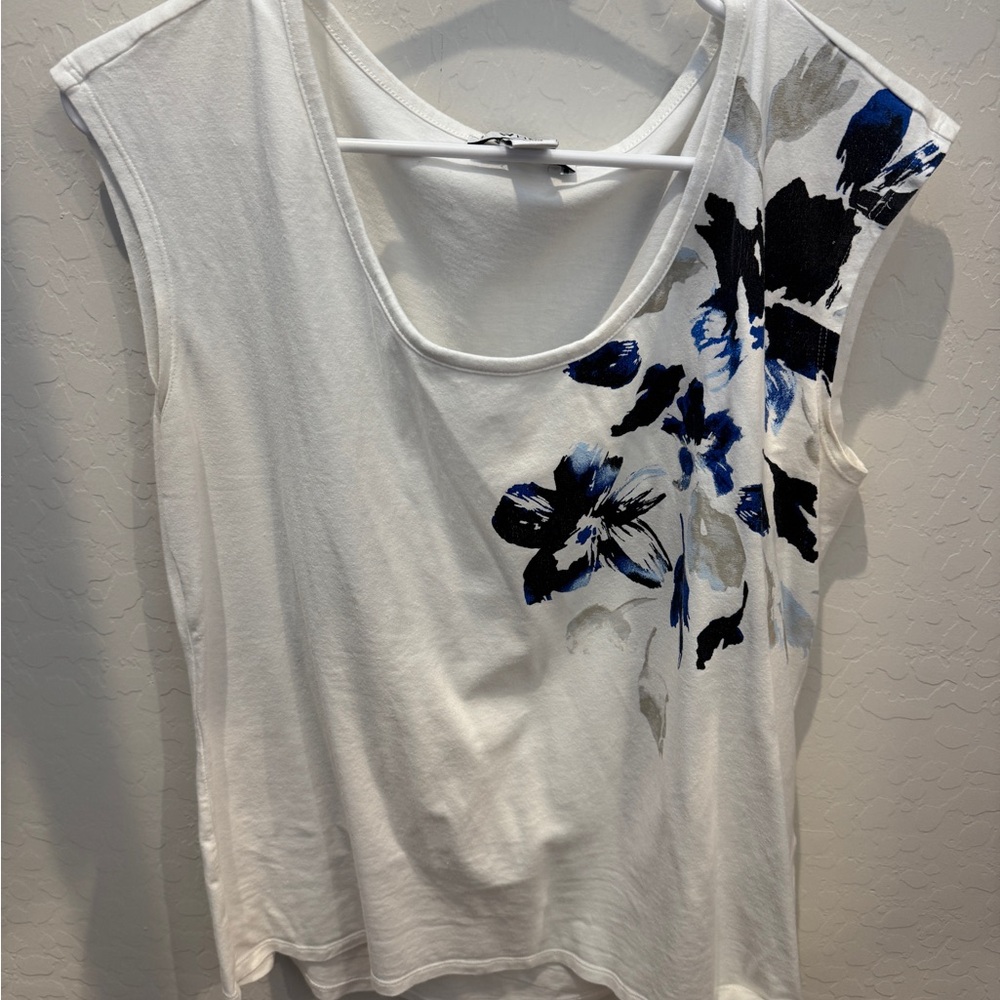 Floral Print White Top